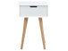 Nachttisch >Matilda< in Weiß aus Holz - 40x61.5x30cm (BxHxT)