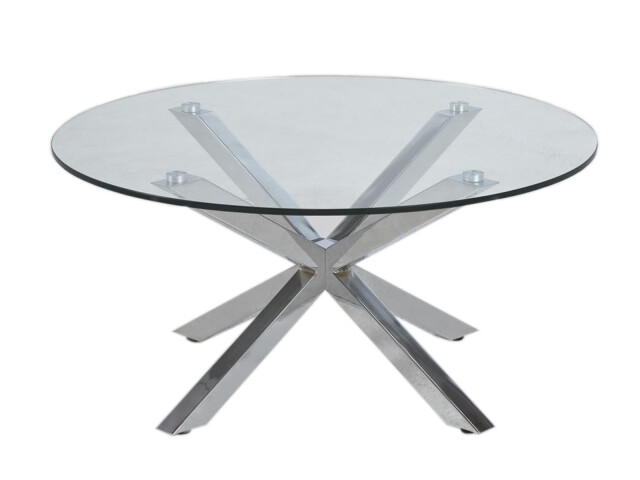 Couchtisch >Hella< in Chromfarben aus Glas - 82x40x82cm (BxHxT)