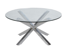Couchtisch >Hella< in Chromfarben aus Glas -...
