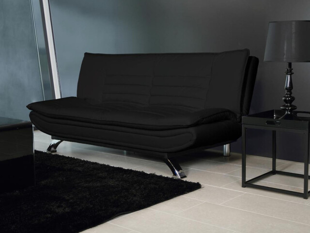 Schlafsofa >Finja< in Schwarz - 196x91x98cm (BxHxT)