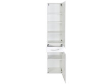 Seitenschrank >Graphit< in Weiß Hochglanz aus MDF - 40x180x35cm (BxHxT)