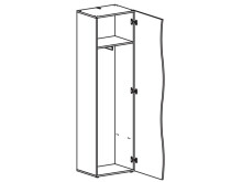 Garderobenschrank >Onda< in Weiß/Hochglanz -...