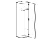 Garderobenschrank >Onda< in Weiß/Hochglanz - 63x185x40cm (BxHxT)