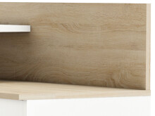 Eckschreibtisch >Thales< in Weiß / Sonoma-Eiche - 128.8x83.2x105.7cm (BxHxT)