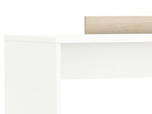 Eckschreibtisch >Thales< in Weiß / Sonoma-Eiche - 128.8x83.2x105.7cm (BxHxT)