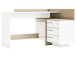 Eckschreibtisch >Thales< in Weiß / Sonoma-Eiche - 128.8x83.2x105.7cm (BxHxT)