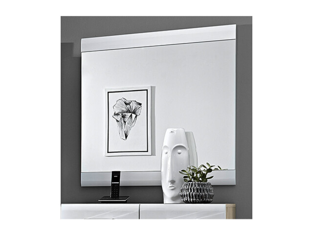 Wandspiegel >Allison< in Weiß-Struktur aus MDF - 84x86x2cm (BxHxT)
