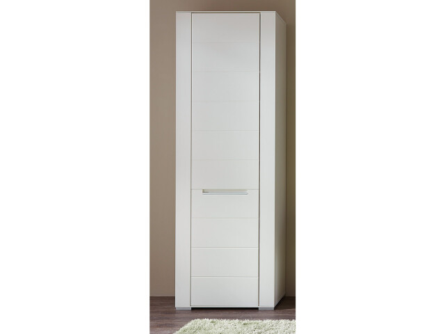 Garderobenschrank >Rolland< in Weiß aus MDF - 65x198x41cm (BxHxT)