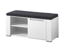 Sitzbank >Rolland< in Weiß aus MDF - 100x49x41cm (BxHxT)