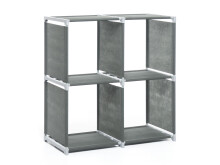 Regal >Allice< in Anthrazit aus Kunststoff - 72.5x72.5x36cm (BxHxT)