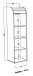 Jalousieschrank >Organizer< in Beton weiß - 45x164x40cm (BxHxT)