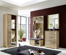 Garderobenschrank >Davenport< in Sonoma-Eiche hell aus MDF - 74x200x40cm (BxHxT)