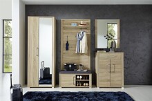 Sitzbank >Davenport< in Sonoma-Eiche hell aus MDF - 90x44x36cm (BxHxT)