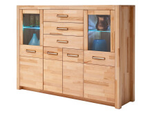 Highboard >Leduc< in Kernbuche aus Metall -...