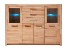 Highboard >Leduc< in Kernbuche aus Metall - 163x122x40cm (BxHxT)