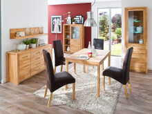 Vitrine >Leduc< in Kernbuche/LI aus Metall - 66x203x40cm (BxHxT)
