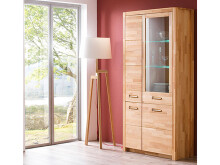 Vitrine >Leduc< in Kernbuche aus Metall -...