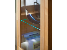 Vitrine >Leduc< in Kernbuche aus Metall - 98x203x40cm (BxHxT)