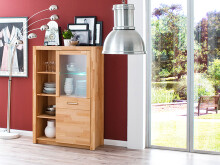 Highboard >Leduc< in Kernbuche aus Metall -...