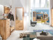 Wandboard >Leduc< in Kernbuche aus Metall - 150x27x22cm (BxHxT)