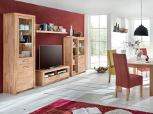 Wohnwand >Leduc< in Kernbuche aus Metall - 309x203x46cm (BxHxT)