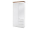 Garderobenschrank >Lisa< in weiß matt aus MDF - 91x198x38cm (BxHxT)