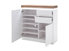 Schuhschrank >Lisa< in Asteiche aus MDF - 91x97x38cm (BxHxT)