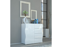 Highboard >Onda< in Weiß/Hochglanz -...