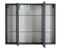 Badezimmer-Set >Cleo I< in Grau/Hochglanz aus MDF