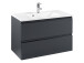 Badezimmer-Set >Cleo I< in Grau/Hochglanz aus MDF