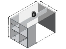 Schreibtisch >Oswald I< in Weiß - 117x75x73cm (BxHxT)