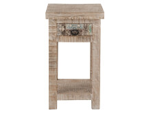 Beistelltisch >Singrauli< in ANTIQUE weiß aus Mangoholz - 35x75x35cm (BxHxT)