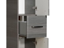 Hochschrank >Abelica I< in Graphit Struktur aus Glas - 30x185,5x33cm (BxHxT)