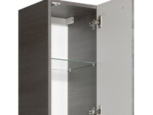 Hochschrank >Abelica I< in Graphit Struktur aus Glas - 30x185,5x33cm (BxHxT)