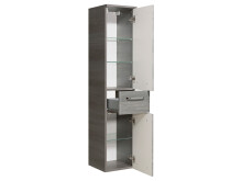 Midischrank >Abelica I< in Graphit Struktur aus Glas - 30x141x33cm (BxHxT)