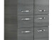 Midischrank >Abelica II< in Graphit Struktur aus Glas - 60x141x33cm (BxHxT)