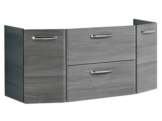 Waschbeckenunterschrank >Abelica II< in Graphit Struktur - 111x51,5x48 (BxHxT)