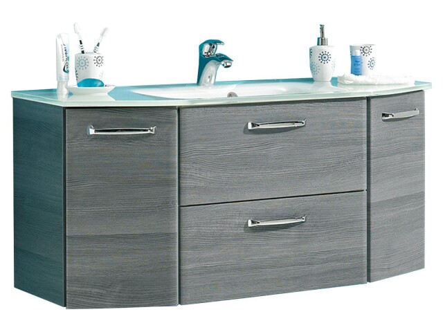 Waschtisch-Set >Abelica II< in Weiß aus MDF