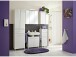 Hochschrank >Carrie< in Weiß Glanz aus Glas - 50x185,5x33cm (BxHxT)