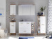 Spiegelschrank >Jenn II< in weiß-glänzend aus Massivholz - 110x72x20cm (BxHxT)