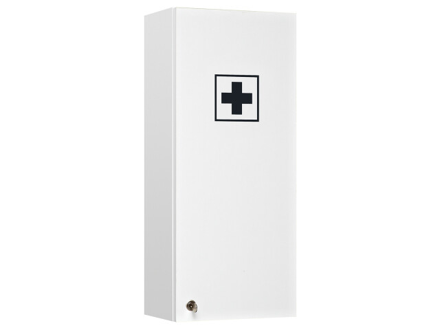 Medizinschrank >Adan< in Weiß aus Glas - 30x70x20cm (BxHxT)