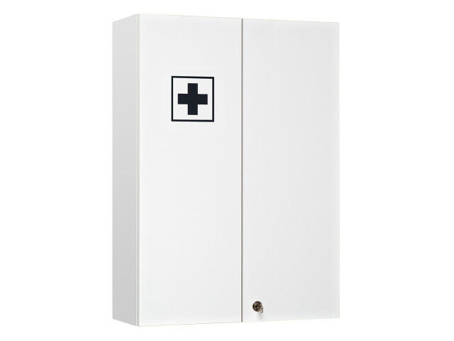 Medizinschrank >Adan< in Weiß aus Glas - 50x70x20cm (BxHxT)