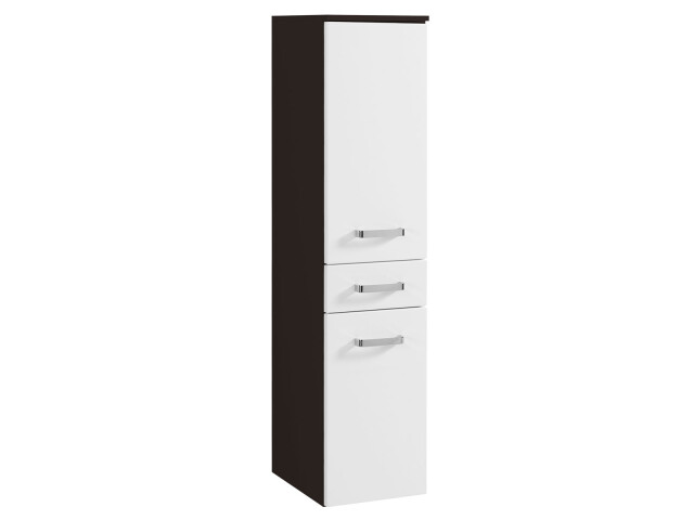Midischrank >Bologna< in Weiß/Hochglanz aus MDF - 30x130x35cm (BxHxT)