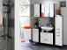 Midischrank >Bologna< in Weiß/Hochglanz aus MDF - 30x130x35cm (BxHxT)