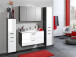 Hochschrank >Bologna< in Weiß/Hochglanz aus MDF - 30x180x35cm (BxHxT)
