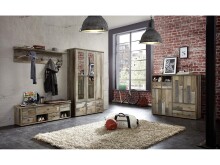 Garderobenpaneel >Britta< in Driftwood Nachbildung - 130x38x28cm (BxHxT)