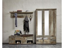 Garderobenpaneel >Britta< in Driftwood Nachbildung - 130x38x28cm (BxHxT)