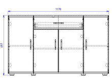 Sideboard >Lissy< in Weiß aus Kunststoff - 118x70x30cm (BxHxT)