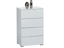 Kommode >Suzette< in Weiß aus MDF - 50x80x40cm (BxHxT)