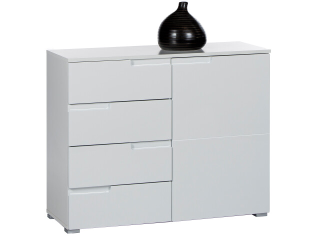 Kommode >Suzette< in Weiß aus MDF - 100x80x40cm (BxHxT)